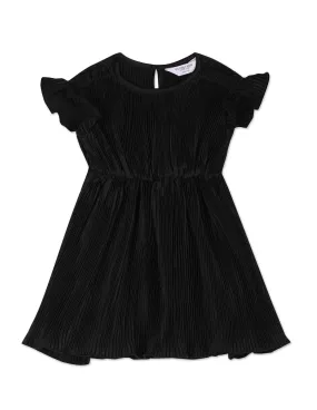 Girls Flutter Sleeve Fit And Flare Dress